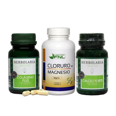 Pack Colágeno Marino 60 Cápsulas + Cloruro de Magnesio + Calcio | Farmacia Mapuche