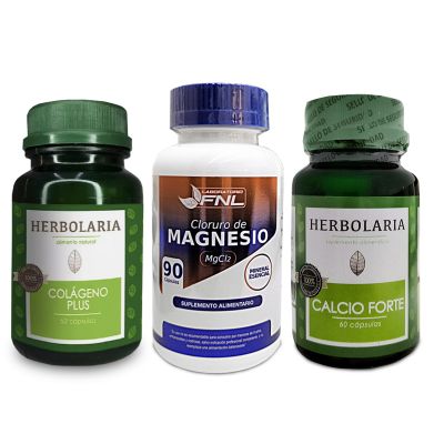 Pack Colágeno Marino 60 Cápsulas + Cloruro de Magnesio + Calcio | Farmacia Mapuche